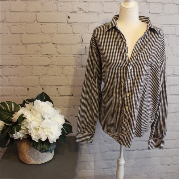GAP Black & White Buffalo Check Button Up Shirt - Picture 1 of 6